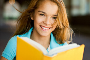 Girl Enjoying Book