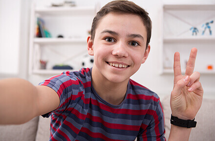 Boy taking Selfie